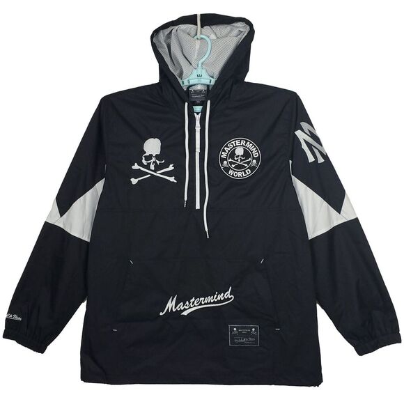 Other - Mastermind World Mitchell & Ness Large Windbreaker Jacket 2023 Collab Black‎ New
